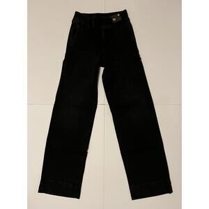 New Express High Waisted Washed Black Tall Hem Wide Leg Jeans 0R *Retail $88*